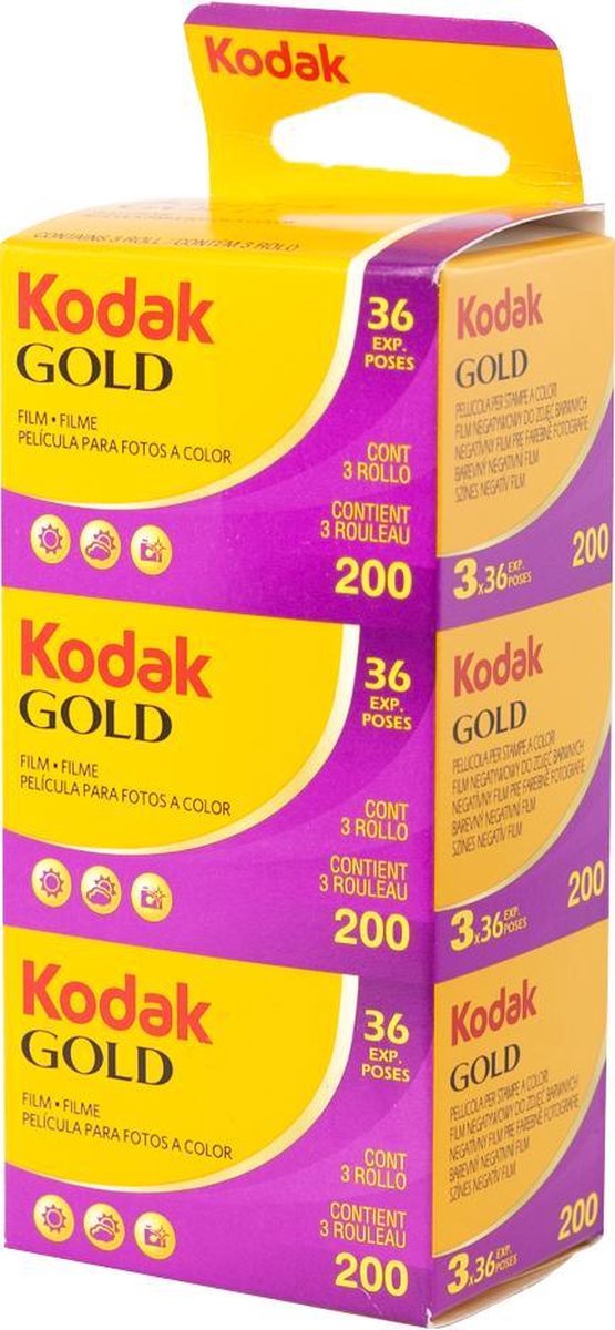 Kodak Gold GB 200 - Pellicule Couleur 35mm - 24 Expositions - Pack de 3 Kodak Gold GB 200 - Pellicule Couleur 35mm - 24 Expositions - Pack de 3